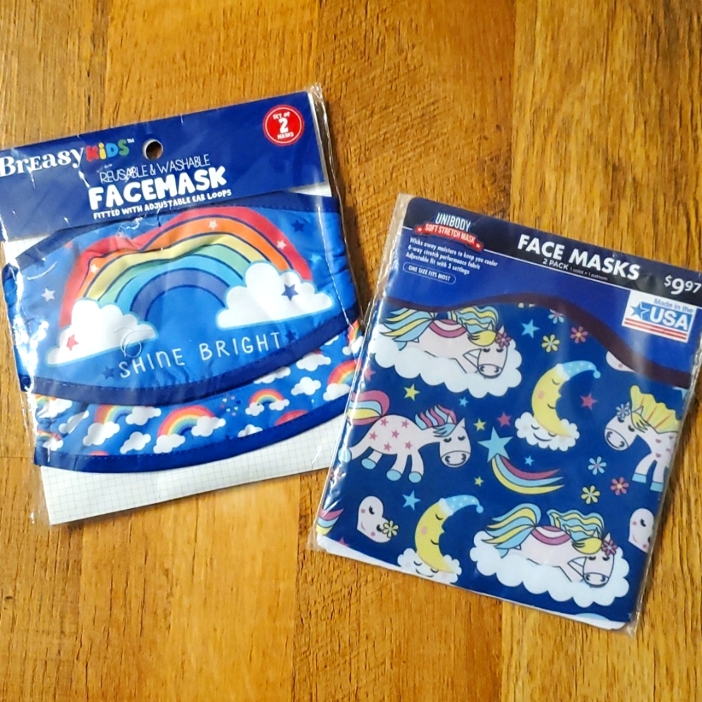 4 Girls Rainbow‎ Wicking Face Masks